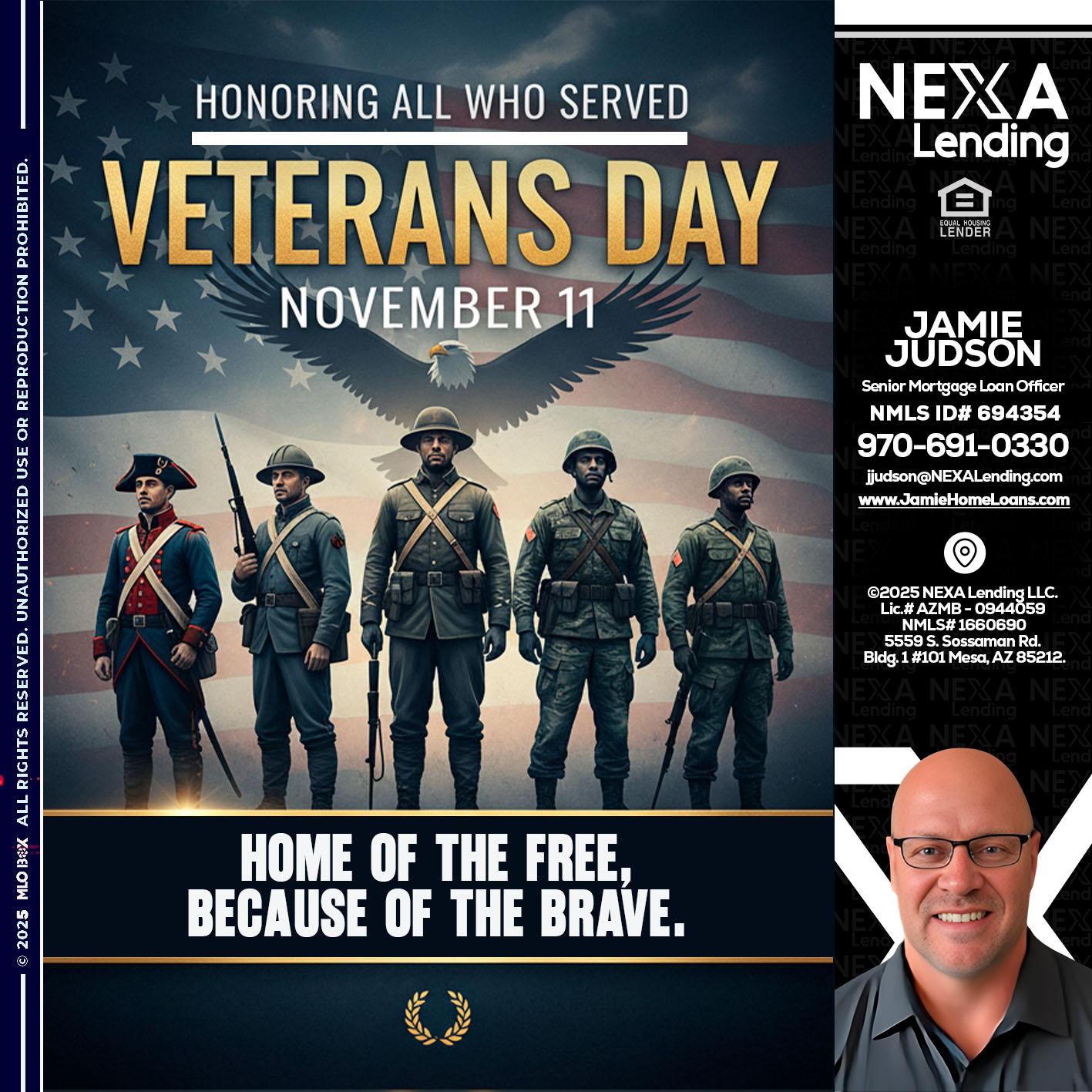 Veterans Day - Jamie Judson -Senior Mortgage Loan Officer