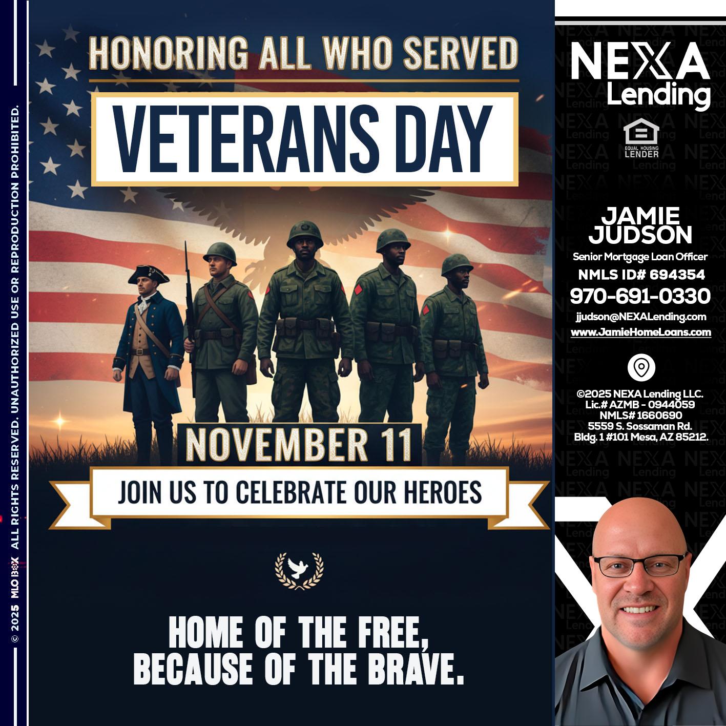 VETERANS DAY - Jamie Judson -Senior Mortgage Loan Officer