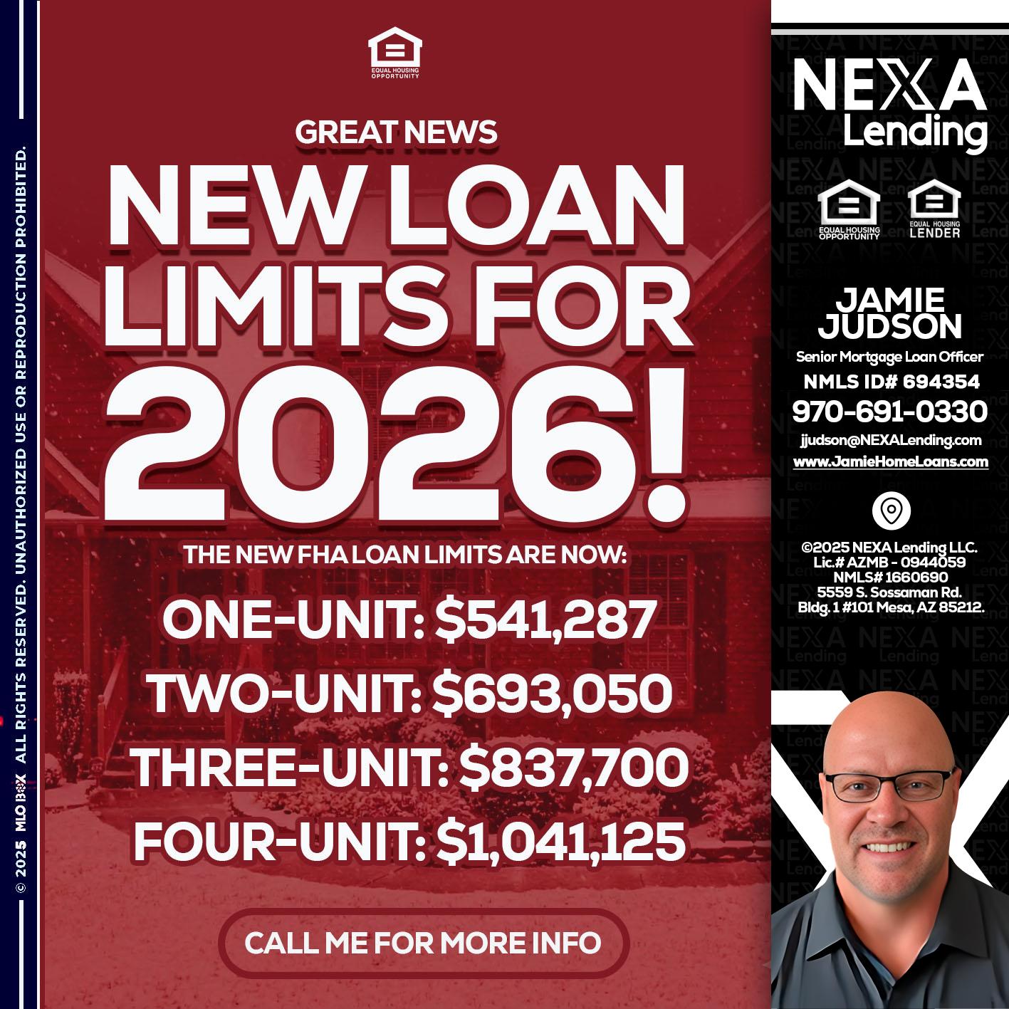 loan limits - Jamie Judson -Senior Mortgage Loan Officer