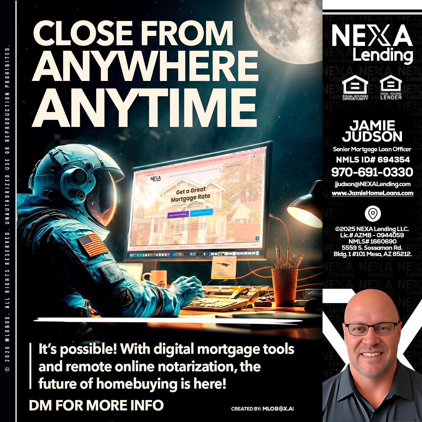 CLOSE FROM - Jamie Judson -Senior Mortgage Loan Officer