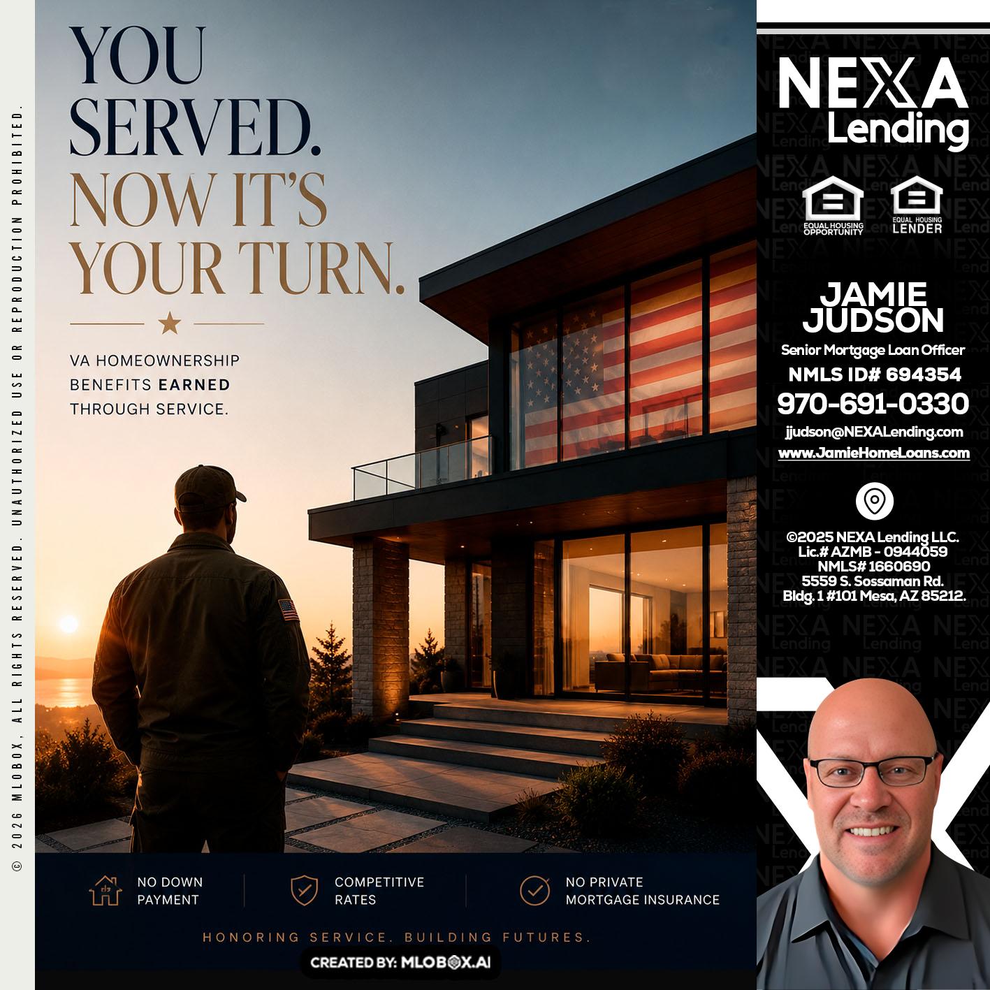 YOU SERVED - Jamie Judson -Senior Mortgage Loan Officer