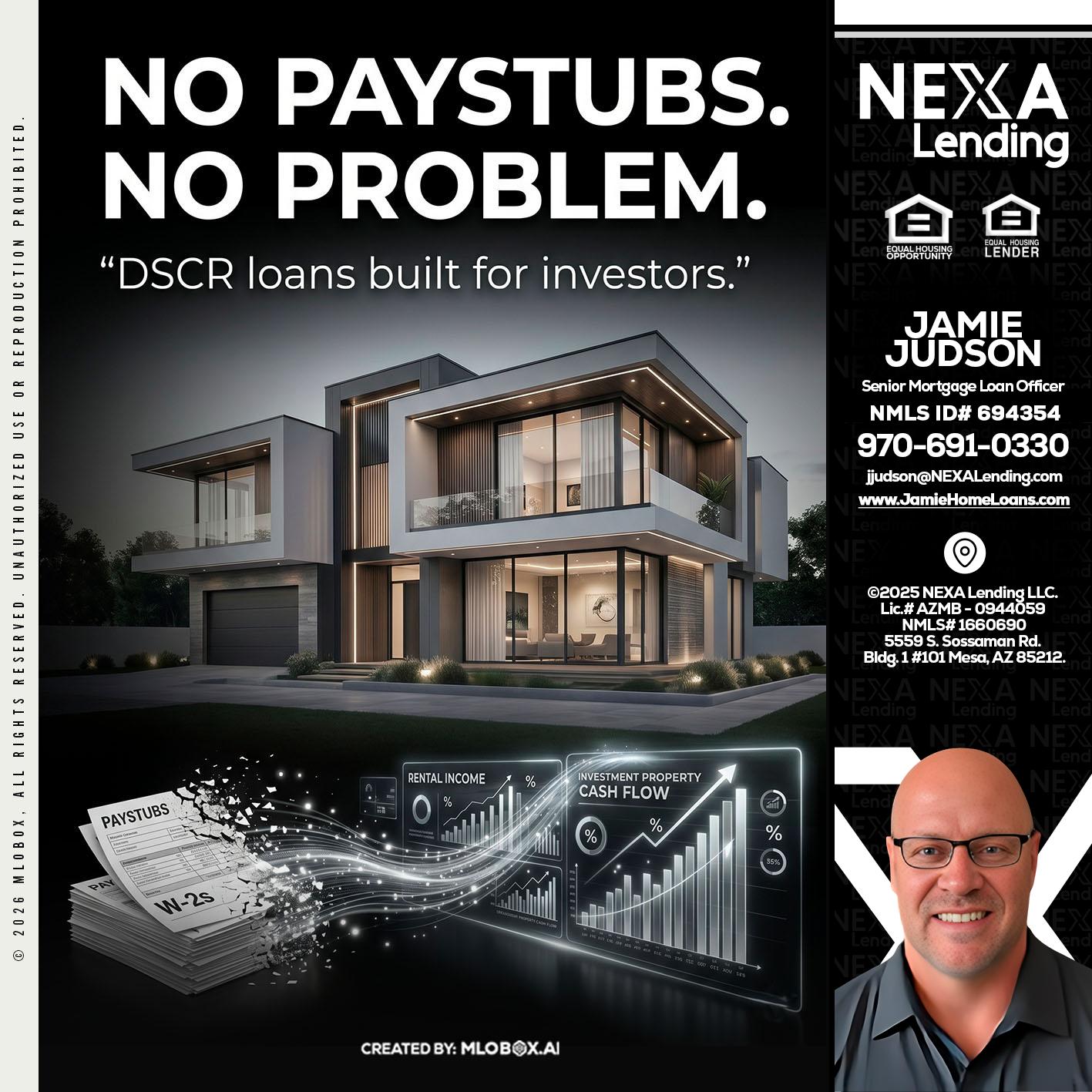 no paystub - Jamie Judson -Senior Mortgage Loan Officer