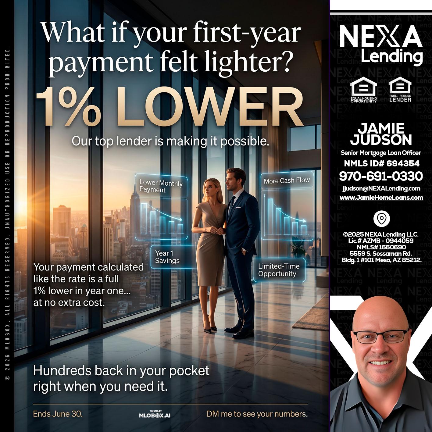1% LOWER - Jamie Judson -Senior Mortgage Loan Officer