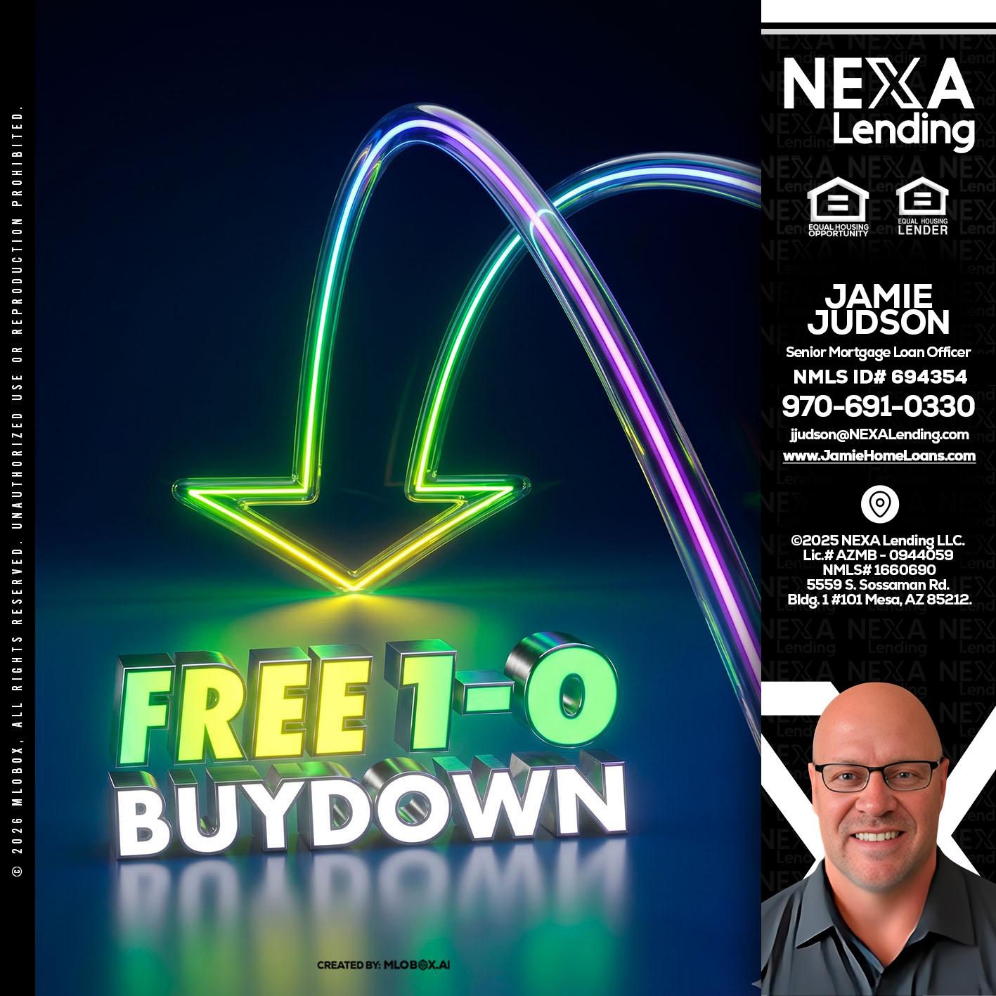 FREE 1-0 BUYDOWN - Jamie Judson -Senior Mortgage Loan Officer