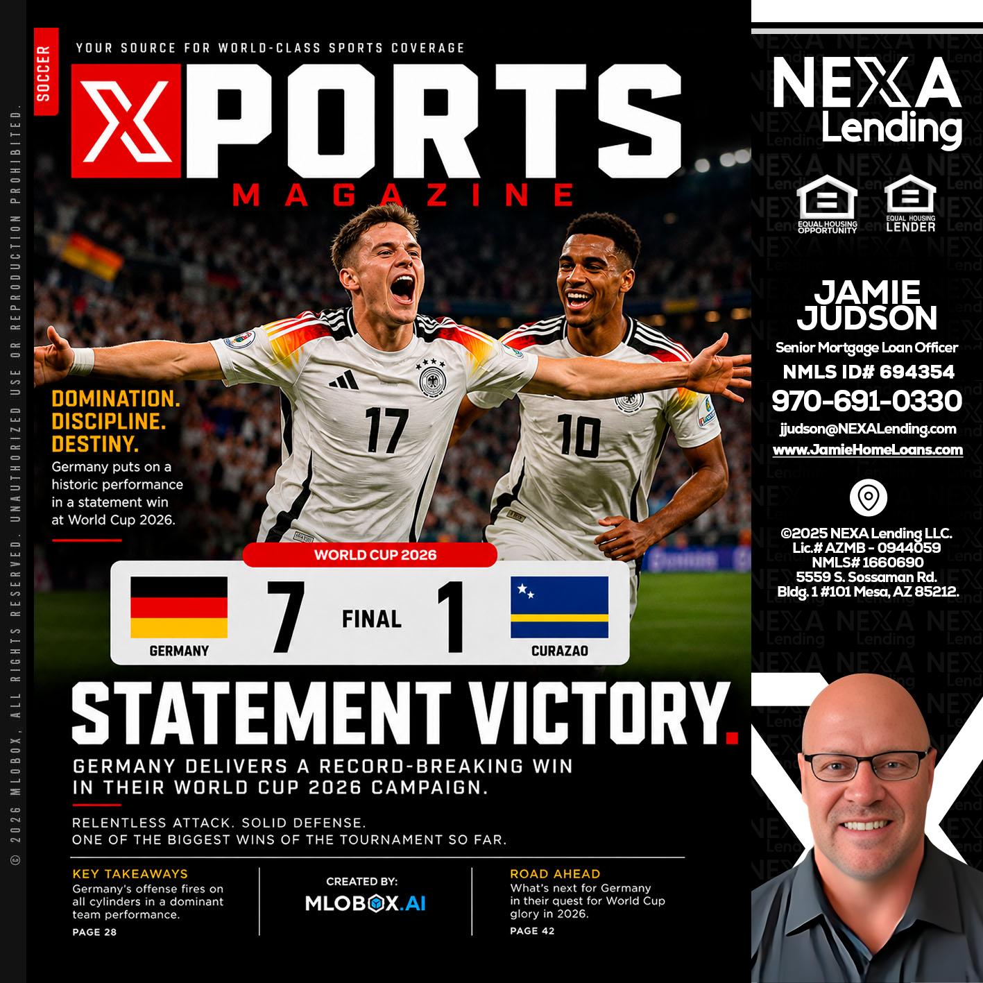 GERMANY VS CURASSAO (7-1) - Jamie Judson -Senior Mortgage Loan Officer