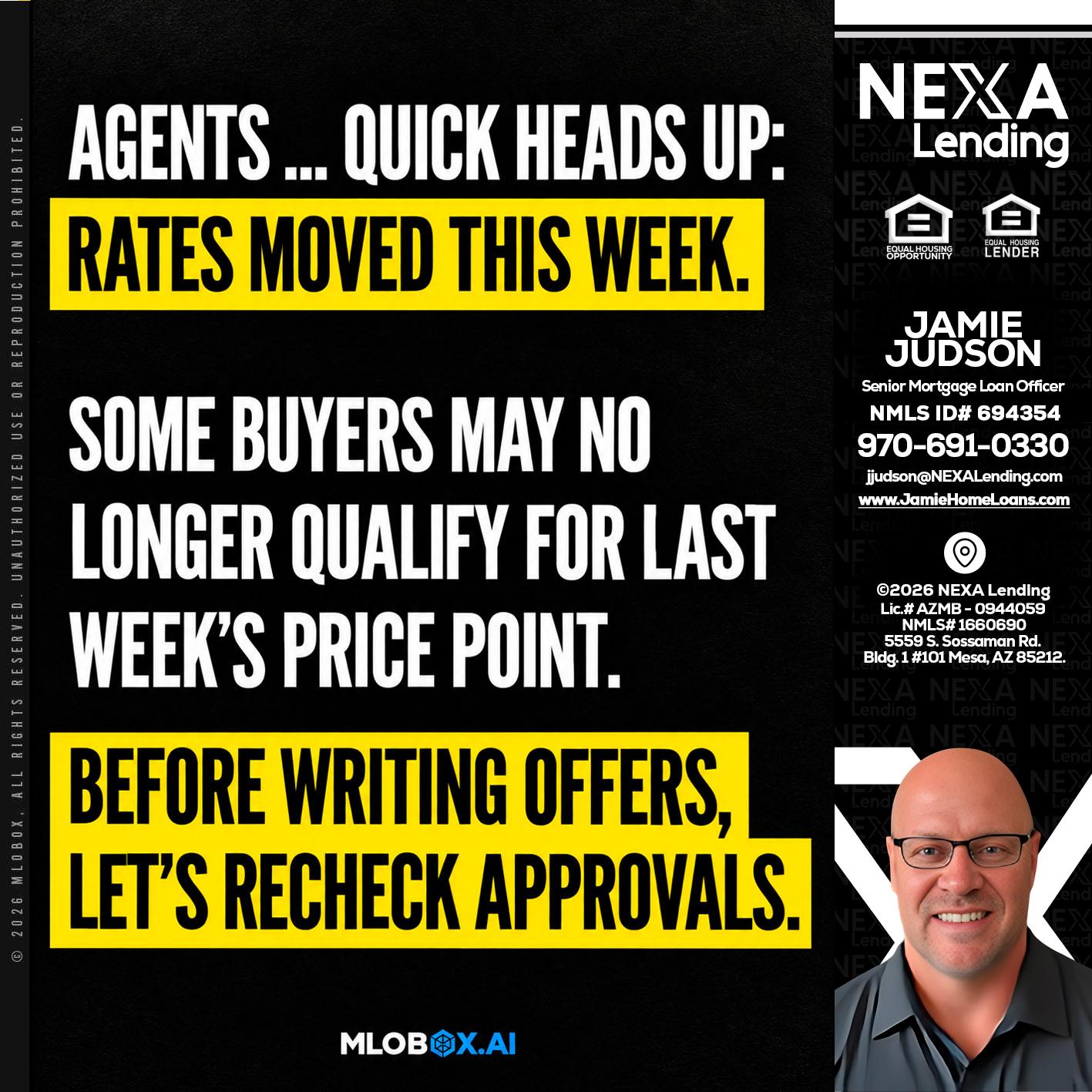 AGENTS QUICK - Jamie Judson -Senior Mortgage Loan Officer