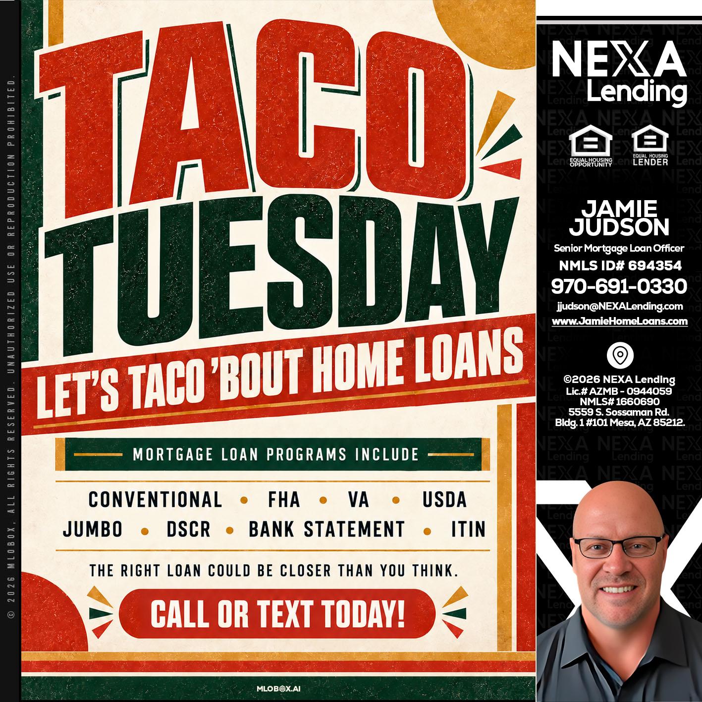TACO TUESDAY - Jamie Judson -Senior Mortgage Loan Officer